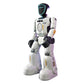 JJR/C R40 bionic joint smart robot, white body with black hands, blue face glow, standing