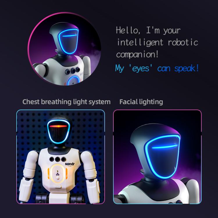JJR/C R40 smart robot head and chest, blue facial glow with breathing light