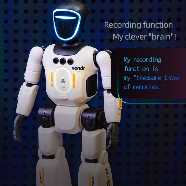 JJR/C R40 smart robot, white body with blue glowing face, black gripped hands