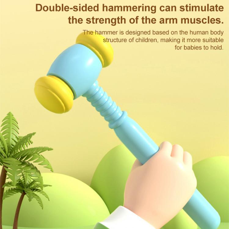Blue hammer mallet with yellow end for children's whack-a-mole play