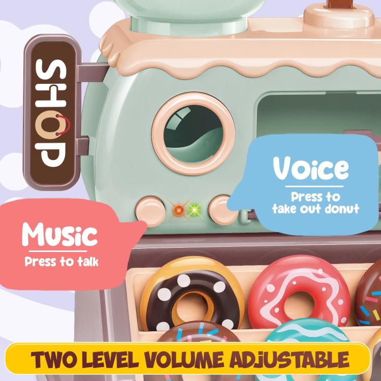Electric donut shop playset oven front with music and voice control panel