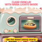 Donut shop playset oven with clear front window and warm interior light