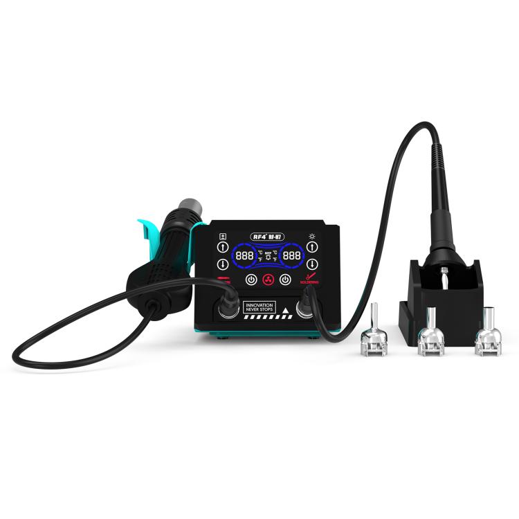 RF4 RF-H7 2 in 1 Digital Display Thermostatic Hot Air Gun Soldering Iron Station, RF-H7