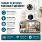 White dual-lens surveillance camera with dome and front lens