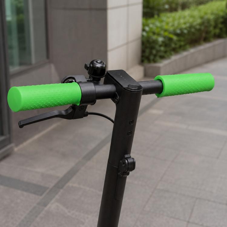 Scooter handlebar silicone anti-slip covers, green textured grips