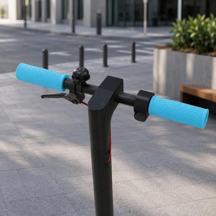 Scooter handlebar silicone anti-slip covers, blue textured grips