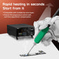 Smart soldering station with sleep stand and green soldering iron heating circuit board