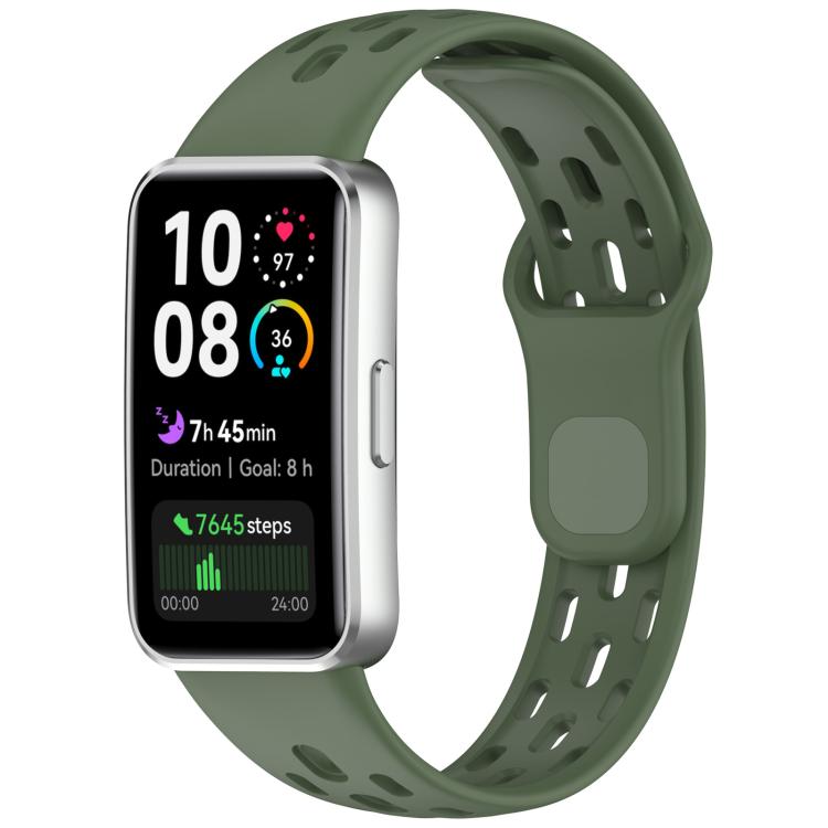 Honeycomb Hole Breathable TPU Watch Band, For Huawei Band 10 / 9 / 8