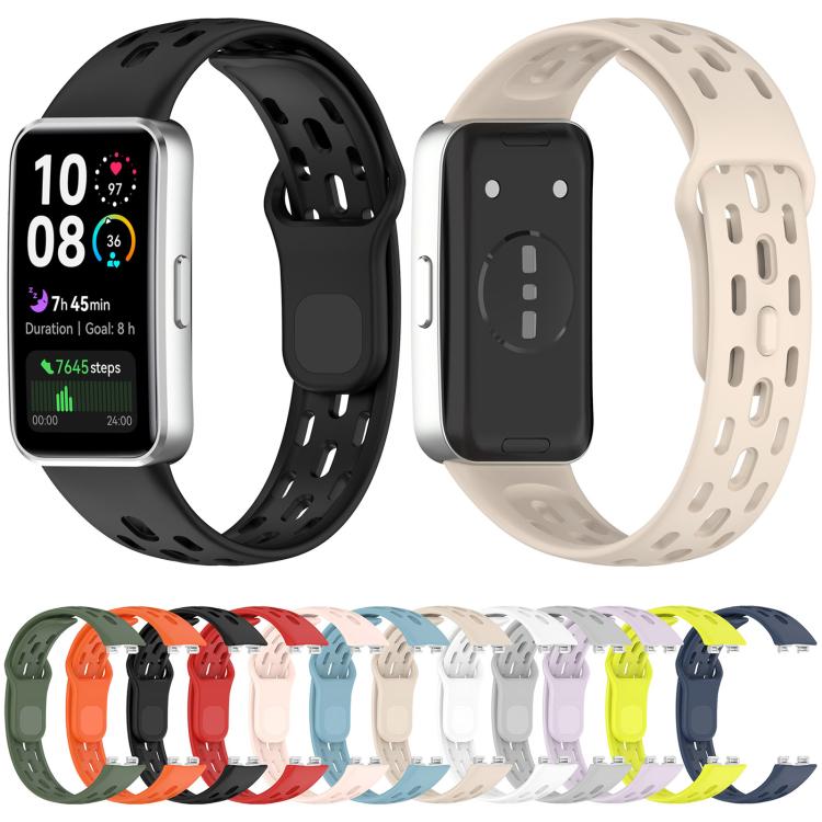 Honeycomb Hole Breathable TPU Watch Band, For Huawei Band 10 / 9 / 8