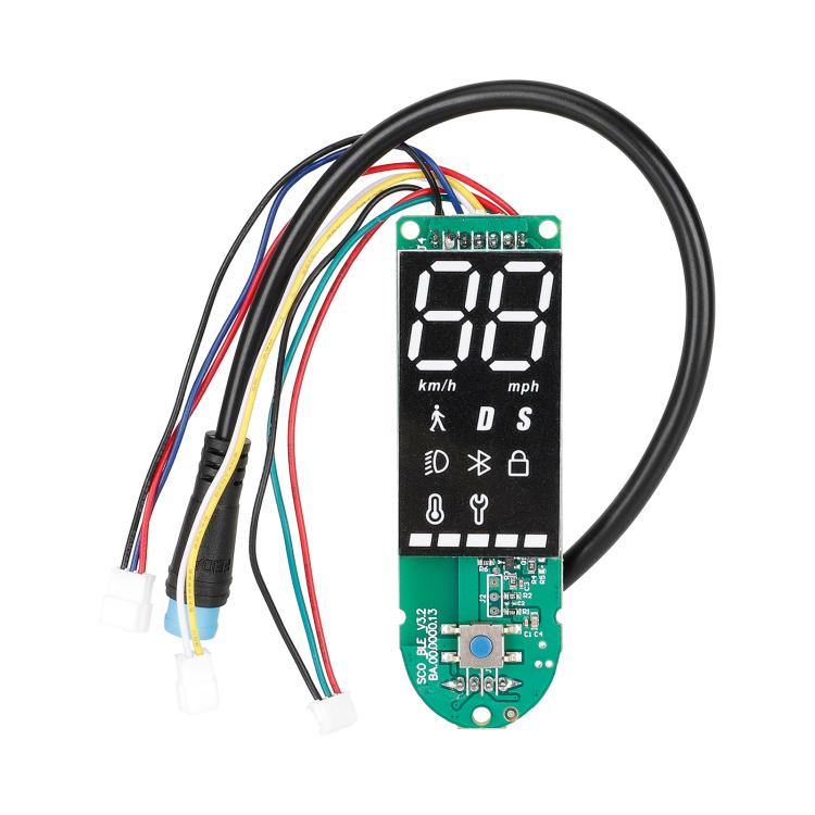 Electric scooter display instrument board with LCD speed panel and connector wires