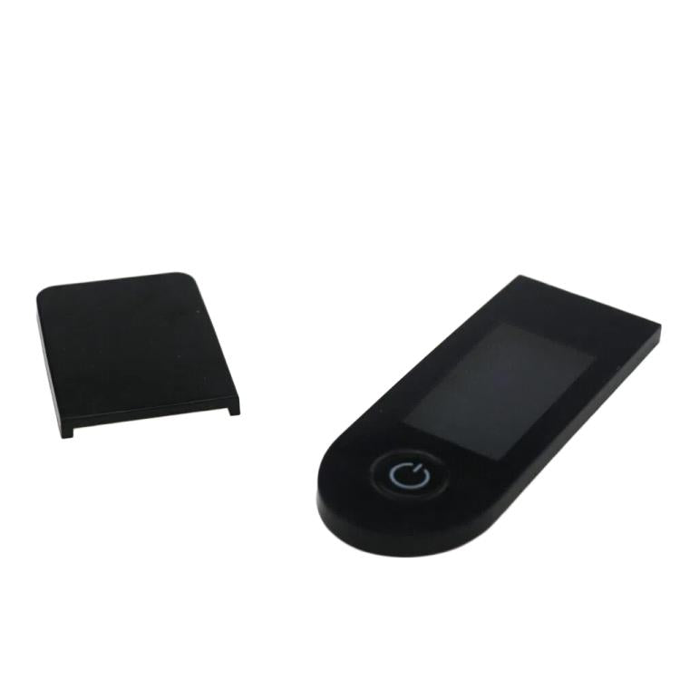 Electric scooter dashboard switch module with two black covers and power icon