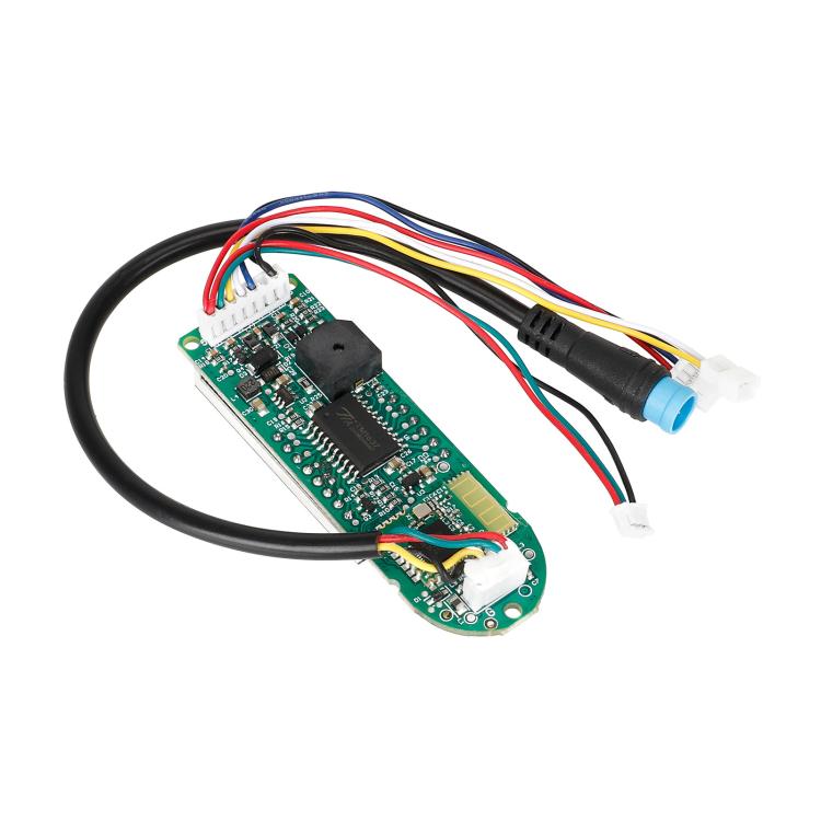 Electric scooter PCB with black connector cable and multi-color wire harness