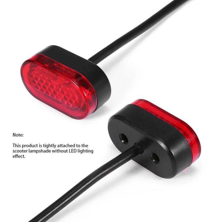 Electric scooter rear fender light cover with red lens on mounting bars