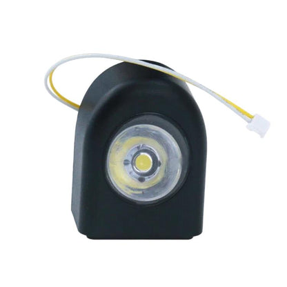 LED headlight for Xiaomi Mijia M365, black housing with circular LED lens and wiring