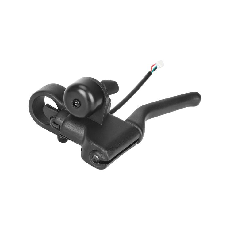 Black scooter side brake handle with bell switch and wiring harness