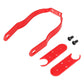 Red rear fender bracket set with gap cover and two perforated mounting plates