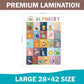 Alphabet wall chart with colorful letter squares, laminated learning poster, 28x42
