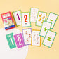 Number flash card set showing numbers 1 to 12 with matching word cards