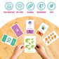 Durable toddler flash card set with alphabet and animal picture cards