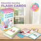 Flash cards box set labeled 58 cards, with stacks of letter picture cards