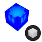 Blue translucent magnetic cube LED night light with strong glow, 2.5 cm