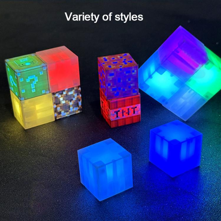 Set of glowing magnetic cube building blocks in multiple colors