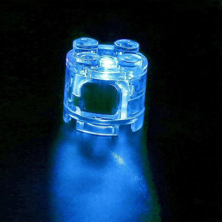 2x2 round LED building block light with ice blue continuous glow