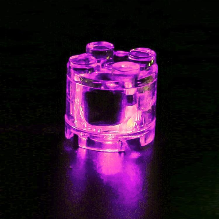2x2 round LED building block light with pink continuous glow