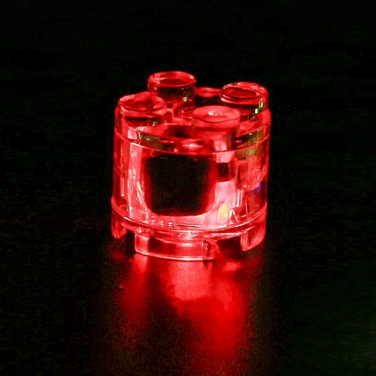 2x2 round LED building block light with red continuous glow