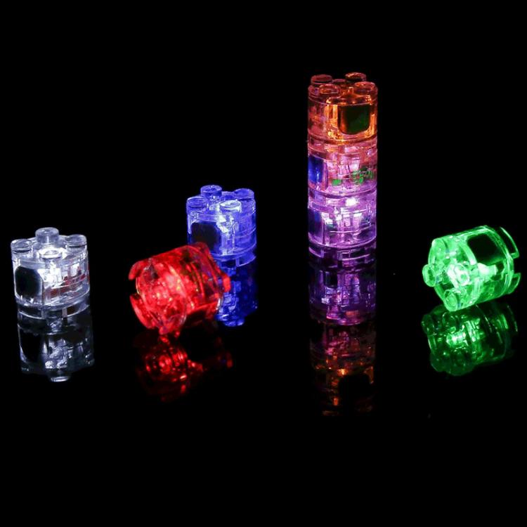2x2 round LED building block lights with colorful flashing glow