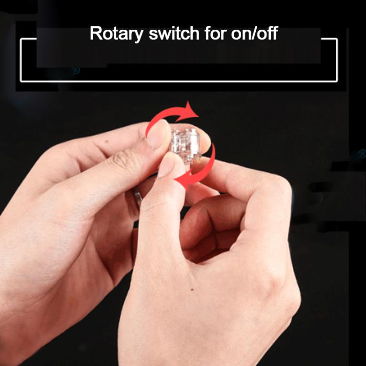 Round clear LED building block lamp with rotary on/off switch