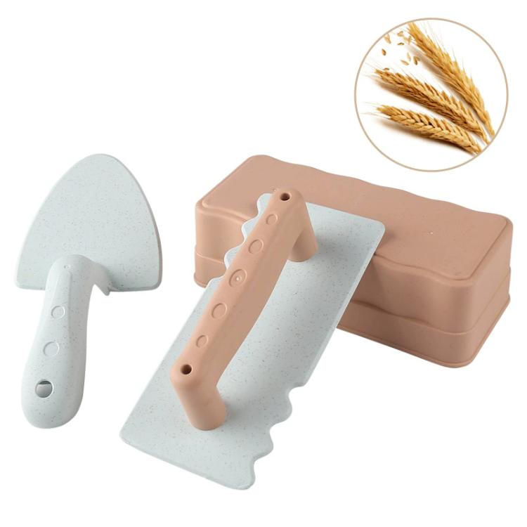 Children’s beach shovel and brick mold set in light-gray and peach