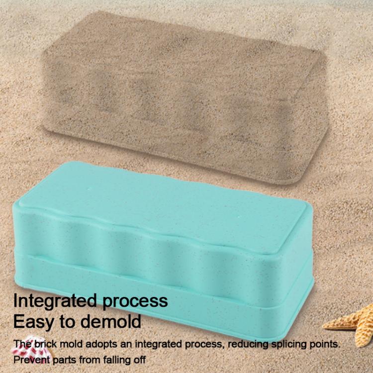 Turquoise brick wall sand mold with molded brick details