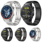 Thin H-Shape Folding Clasp Quick Release Stainless Steel Watch Band, 22mm