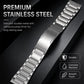 Thin H-Shape Folding Clasp Quick Release Stainless Steel Watch Band, 22mm