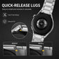 Thin H-Shape Folding Clasp Quick Release Stainless Steel Watch Band, 22mm
