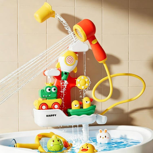 Baby Bath Water Play Shower Duck Interactive Toy Set, Battery, Rechargeable, Manual Version without Sprinkler