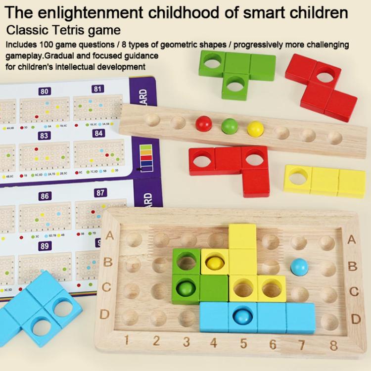 Wooden magic cube puzzle base with multicolor block pieces and colored balls