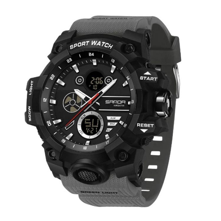 SANDA 9094 Multifunctional Sports 5ATM Waterproof Luminous Electronic Watch