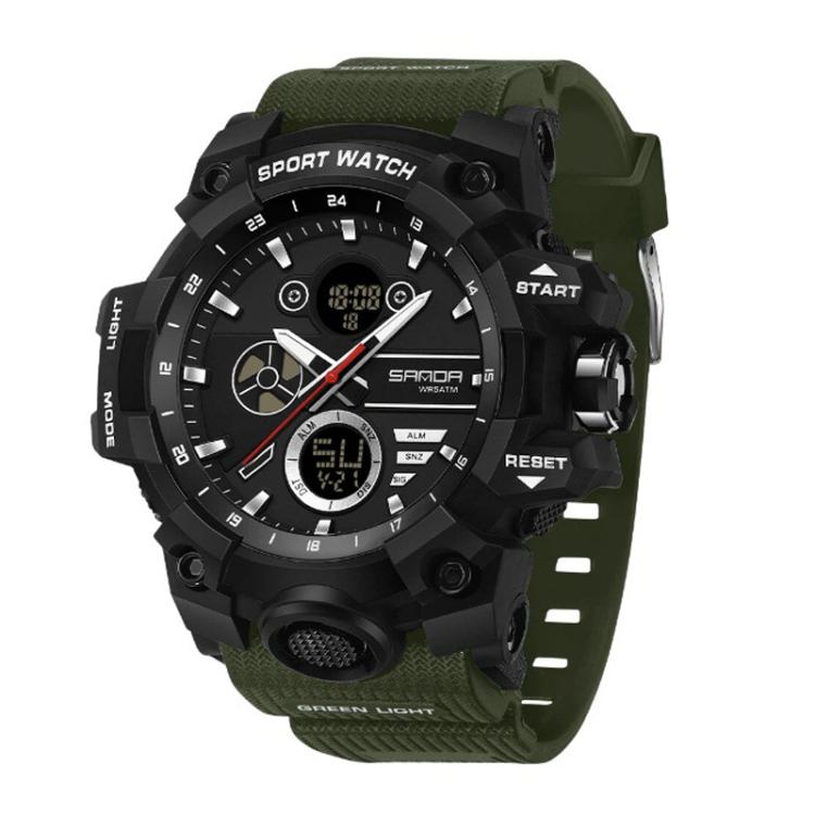 SANDA 9094 Multifunctional Sports 5ATM Waterproof Luminous Electronic Watch