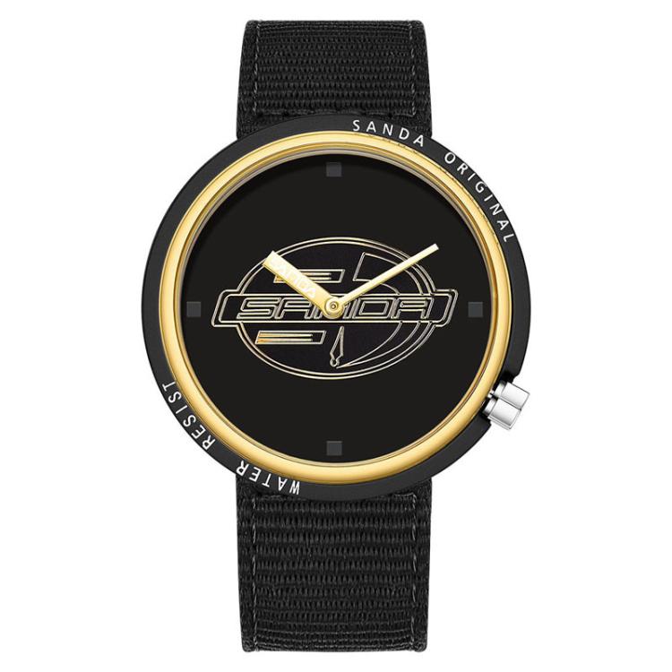 SANDA 3202 Slim Silent 3ATM Waterproof Student Watch with Nylon Strap