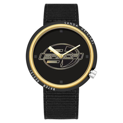 SANDA 3202 Slim Silent 3ATM Waterproof Student Watch with Nylon Strap