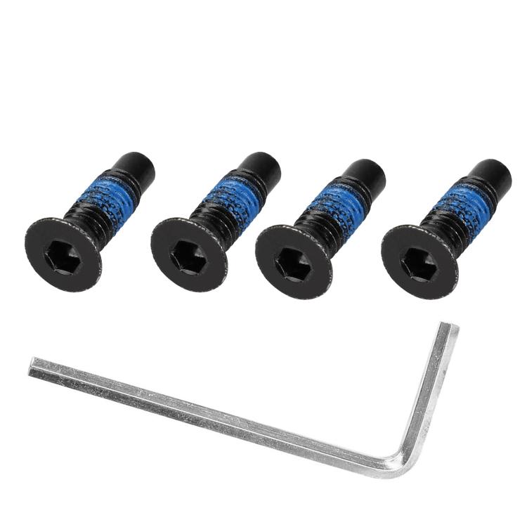 4 extended front scooter screws with blue thread sealant plus hex wrench
