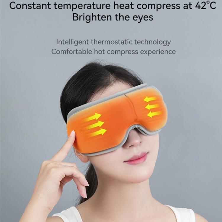 Gray constant-temperature heat eye massager with orange heating panels