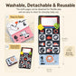 Washable foldable cloth book with detachable pages and activity mirror, padded animal design