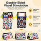 Double-sided foldable cloth baby book toy with mirror window and high-contrast icons
