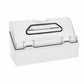 Robot vacuum dust box with transparent cover and black inlet grille