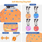 Orange smart self-moving dog ball with flashing LED light and rope brushes