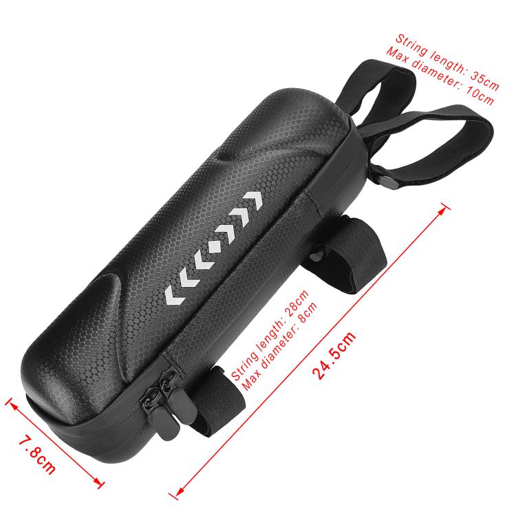 Water bottle bag, black textured cylindrical case with adjustable handle straps and loop.