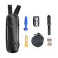 Water bottle bag, black textured pouch with hanging strap, shown with included accessories.